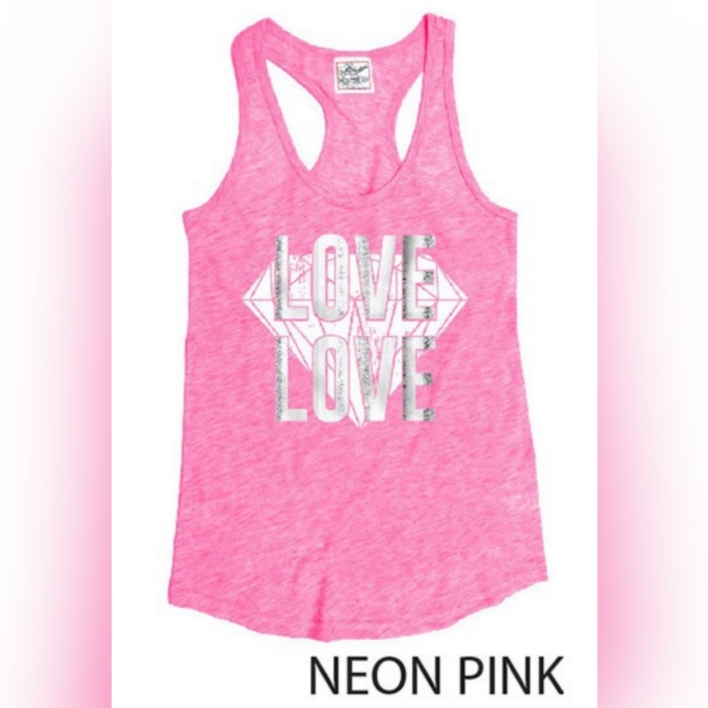 Hot Pink Graphic Racerback Tank Top